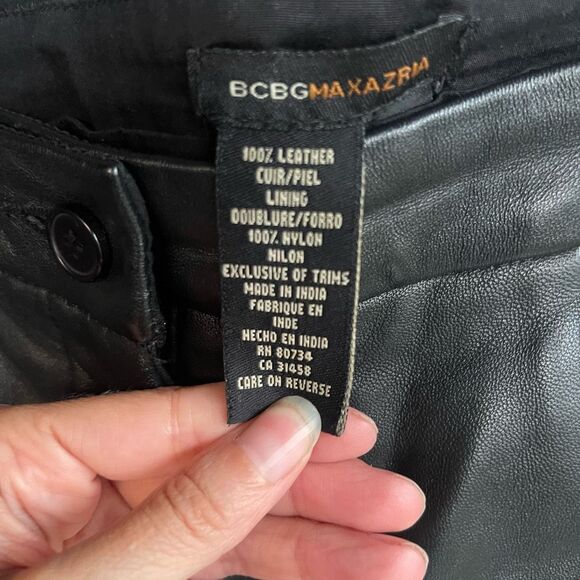 EUC BCBG Max Azria 100% genuine leather pants - Picture 5 of 12